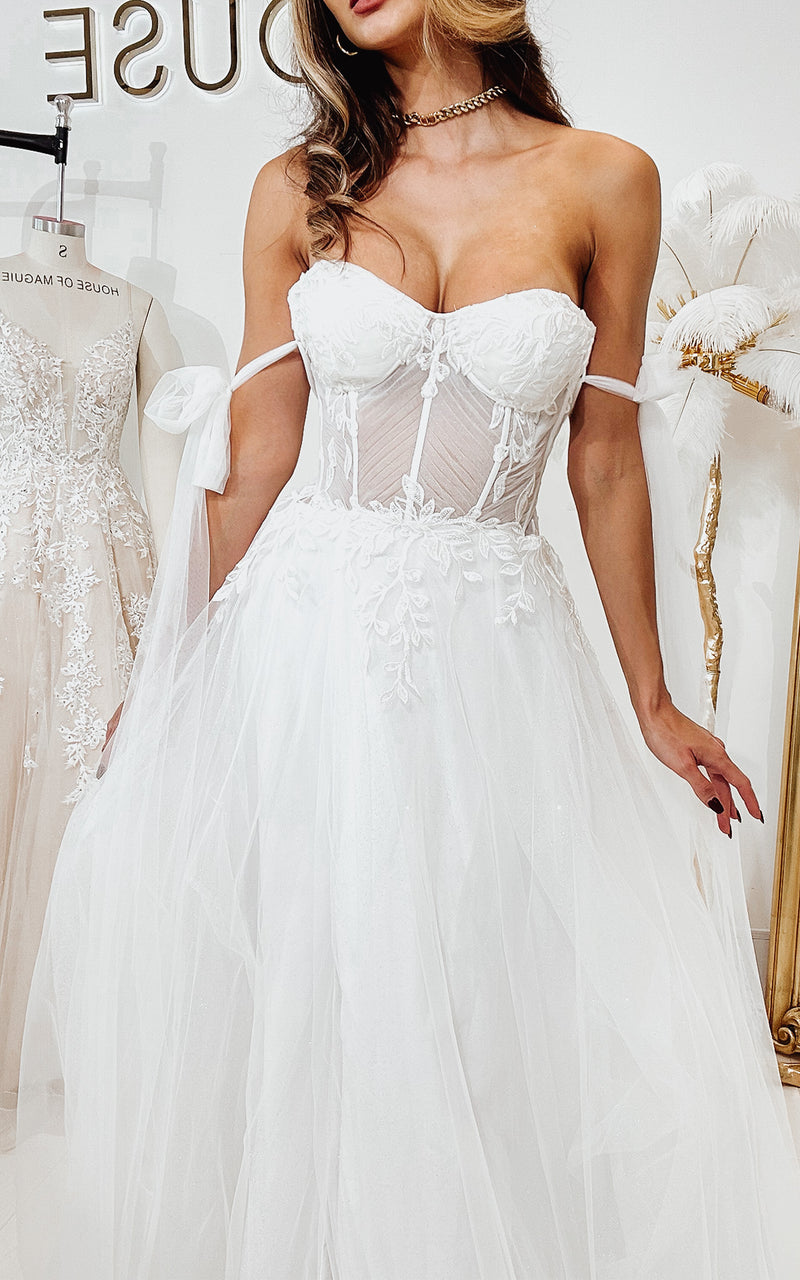 Buy Corset Wedding Dress, Bridal Gown, Wedding Dress 2021, Stylish Wedding  Dress, Romantic Bridal Dress, Bustier Corset With Cups, A-line Dress Online  in India 