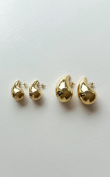 18K Gold Plated Waterdrop Large Chunky Trendy Stud Earrings