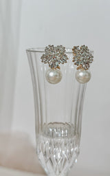 My Wedding Day Pearl Drop Diamond Encrusted Stud Earrings