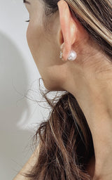 Queen Bee Crystal Encrusted Pearl Push-Back Stud Earrings