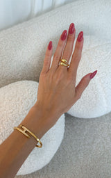 Gold Plated 925 Sterling Silver Wrap Design Waterproof Trendy Ring