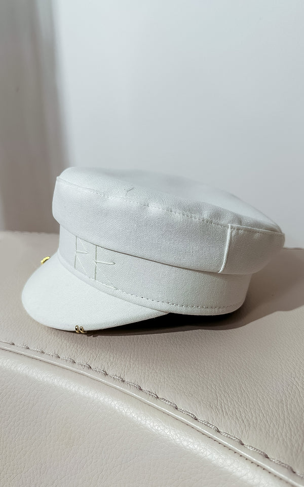 Chauffeur White Gold Detail Hat