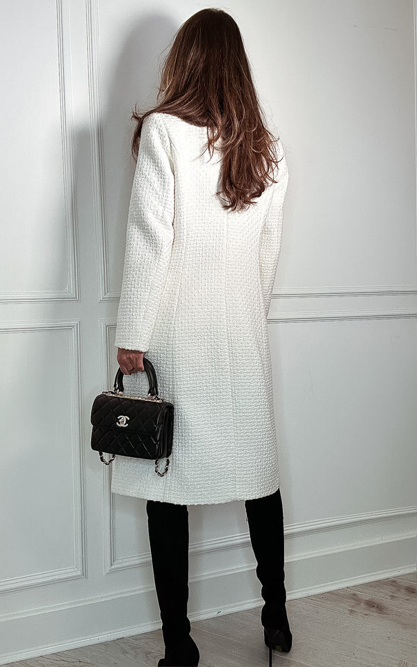 Such a Classic Cream Tweed Tailored Elegant Coat