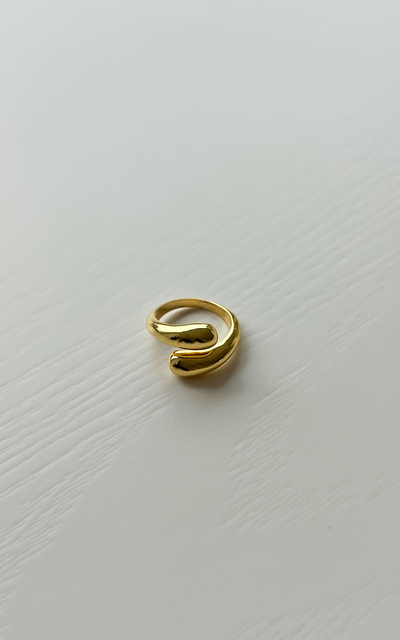 Gold Plated 925 Sterling Silver Wrap Design Waterproof Trendy Ring